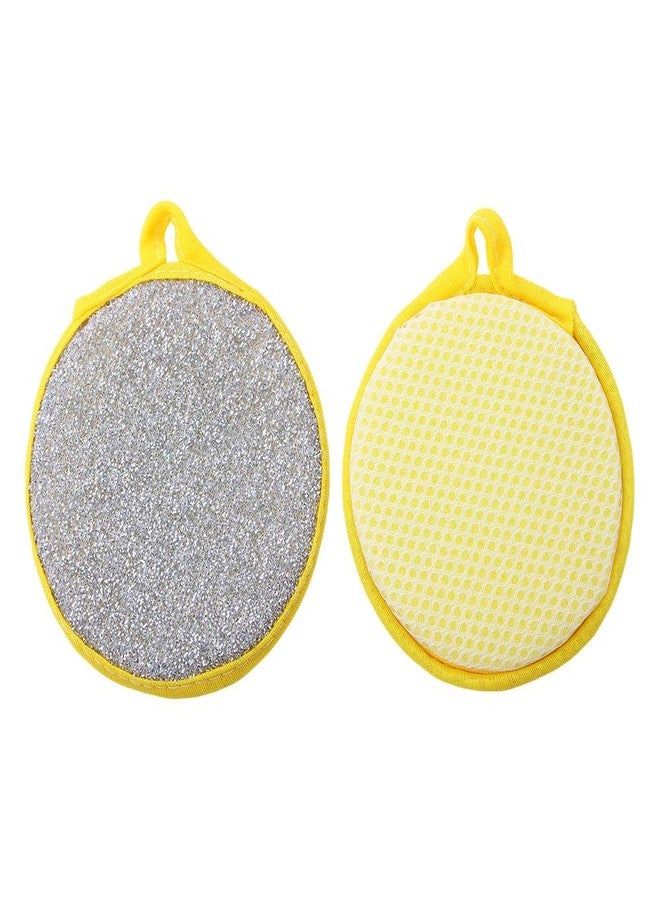 Kopida 10 Pcs Durable Scrub Scouring Sponge Microfiber Scouring Scrubber Round Dish Washing Sponge Scrubber for Cleaning Dishes Pots, Random Color - Image 3